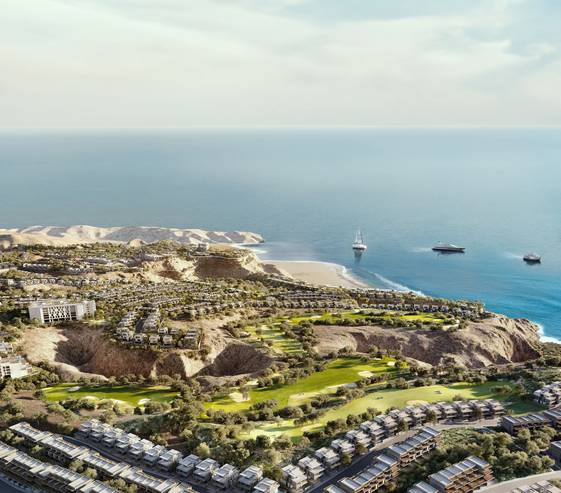 AIDA City aerial view luxury coastal community Muscat Oman
