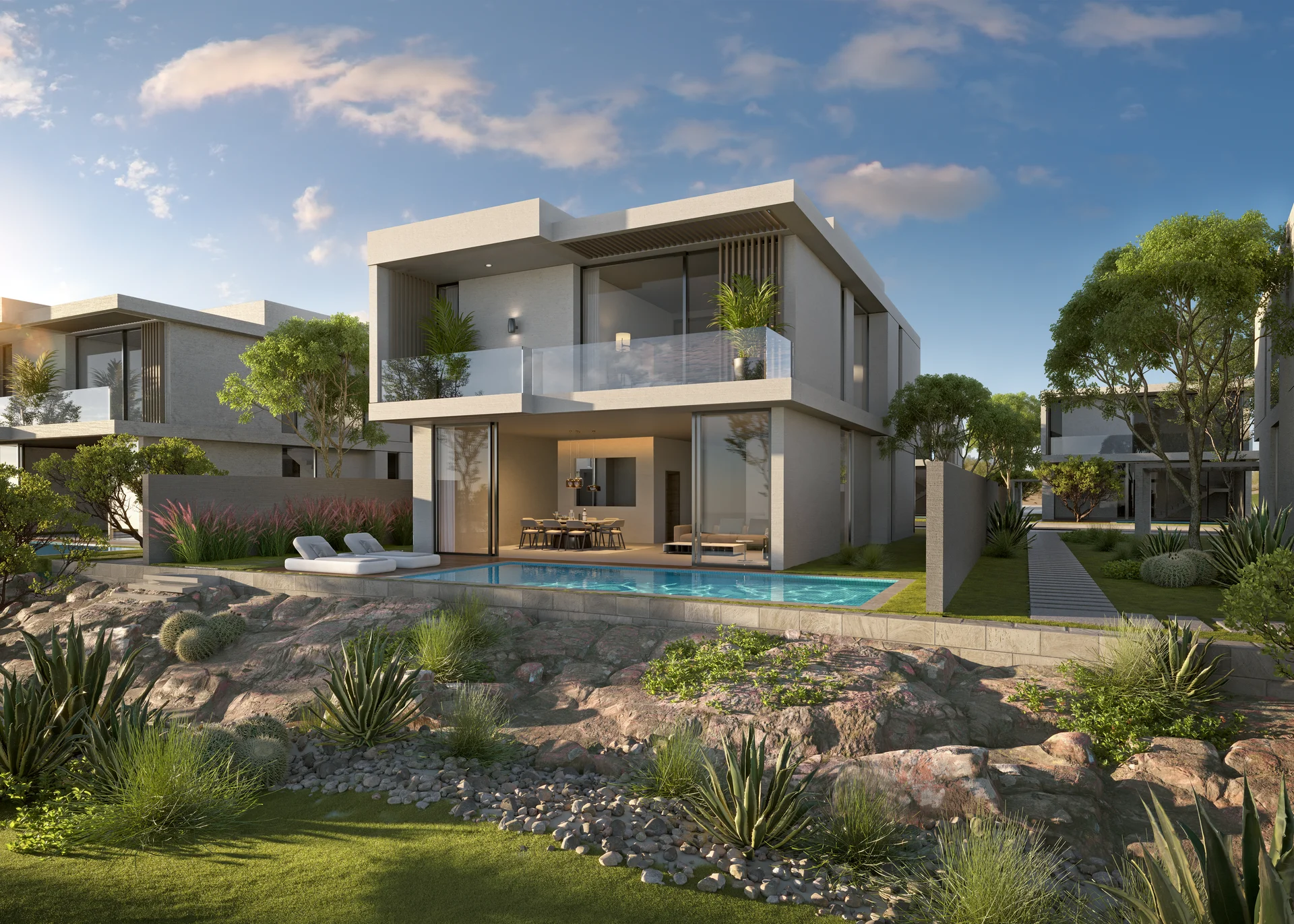 Luxury villa rear exterior view AIDA City Muscat Oman
