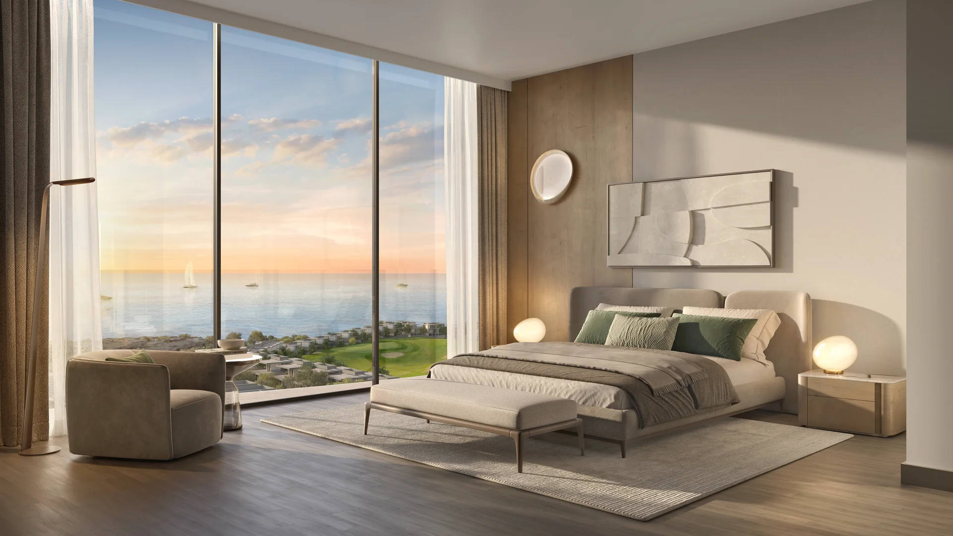 Luxury villa master bedroom interior AIDA City Oman